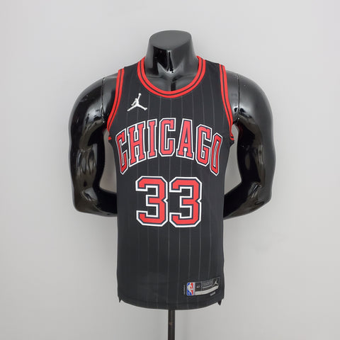 Chicago Bulls Pippen#33 Flyers Black NBA Jersey 75th Anniversary