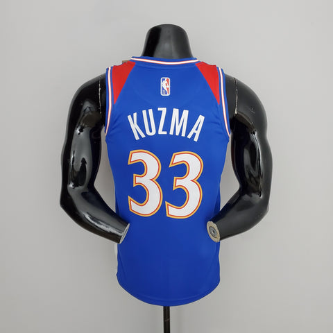 Washington Wizards Kuzma #33 Blue Red NBA Jersey Talent City Edition