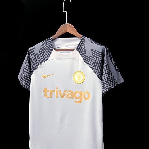 Chelsea White Grey Training Soccer Football Training Kit 2023-24