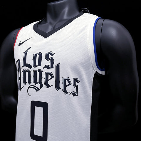 Los Angeles Clippers Westbrook #0 White NBA Jersey