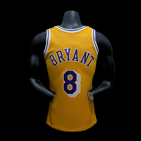 Los Angeles Lakers Bryant #8 Yellow Retro NBA Jersey