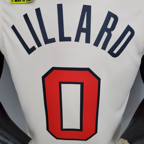 Maglia Portland LILLARD#0 Beige NBA Jersey Portland Trail Blazers