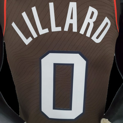 Maglia Portland LILLARD#0 Brown  NBA Jersey Trail Blazers City Edition