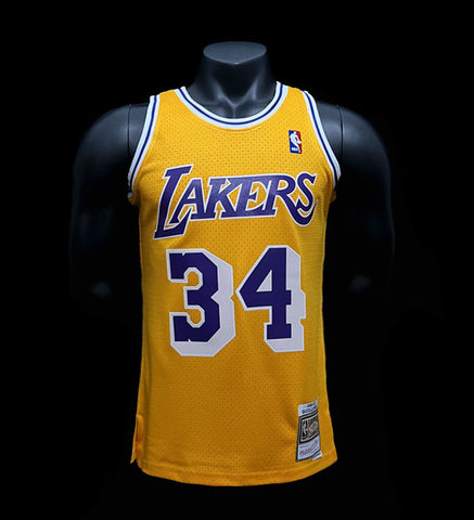 Los Angeles Lakers O'Neal #34 Yellow Retro NBA Jersey