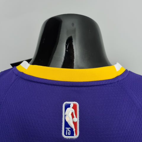 Los Angeles Lakers James #23 Jordan Purple  NBA Jersey 75th Anniversary