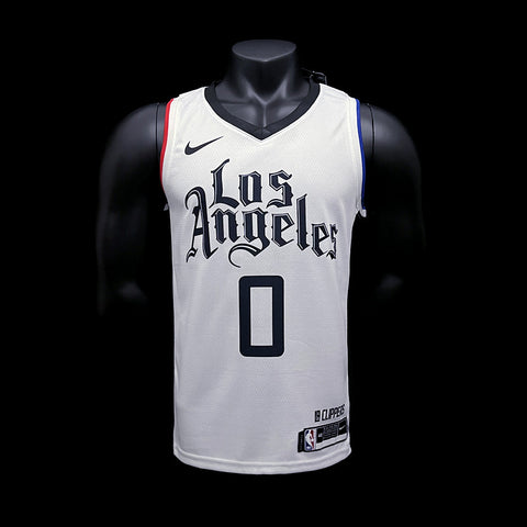 Los Angeles Clippers Westbrook #0 White NBA Jersey