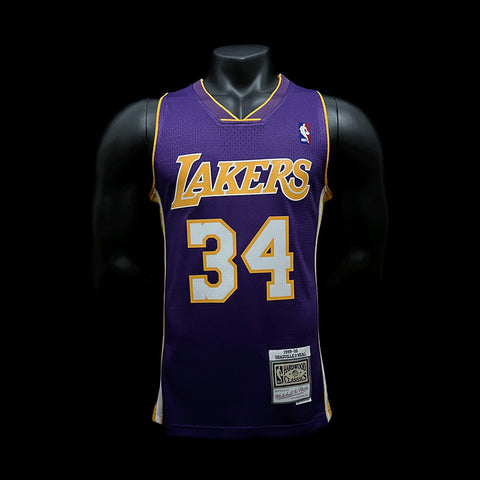 Los Angeles Lakers O'Neal #34 Purple Retro NBA Jersey