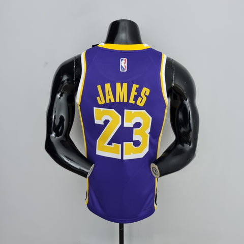 Los Angeles Lakers James #23 Jordan Purple  NBA Jersey 75th Anniversary