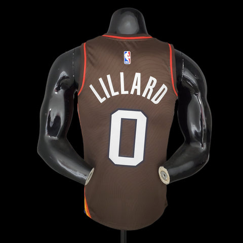 Maglia Portland LILLARD#0 Brown  NBA Jersey Trail Blazers City Edition