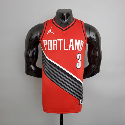 Maglia Portland McCollum #3 Red NBA Jersey Trail Blazers