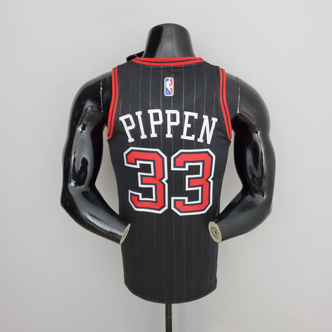 Chicago Bulls Pippen#33 Flyers Black NBA Jersey 75th Anniversary
