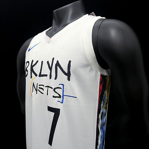 Brooklyn Nets Durant #35 Graffiti White NBA Jersey 2022-23