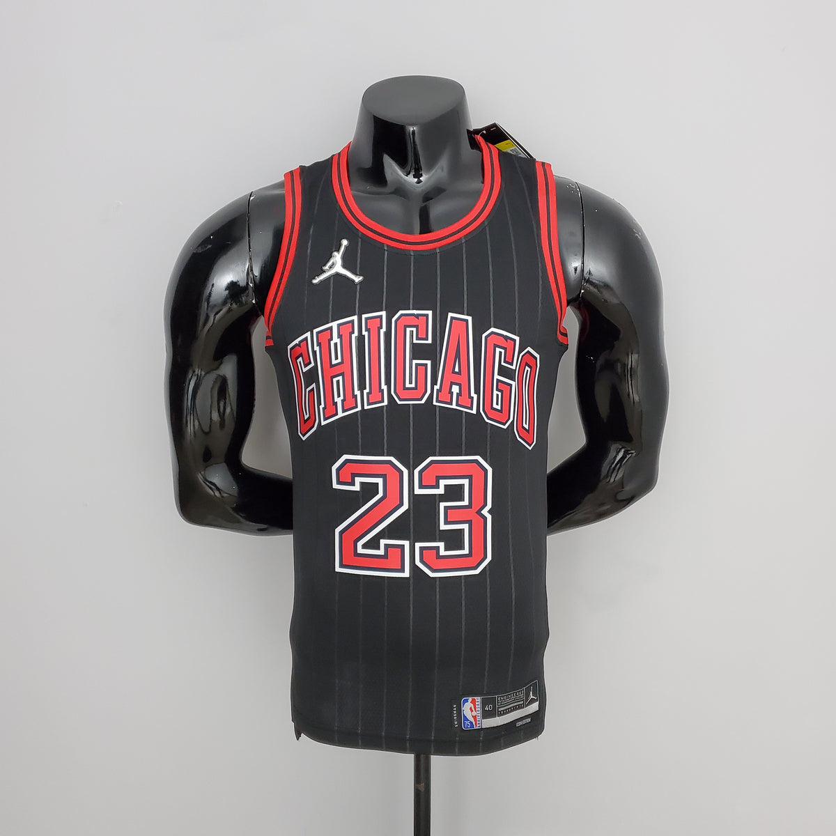 Chicago Bulls Jordan #23 Flyers Black NBA Jersey 75th Anniversary