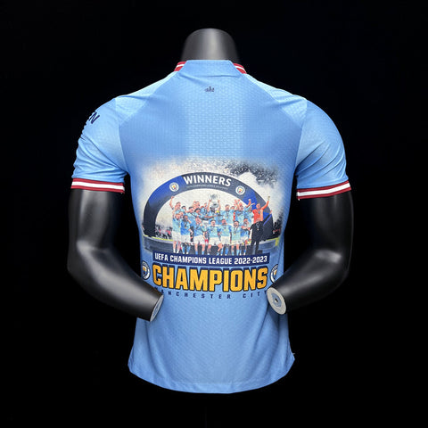 Manchester City Home Champions Edition Soccer Football Jersey 2023-24 [Player Version]