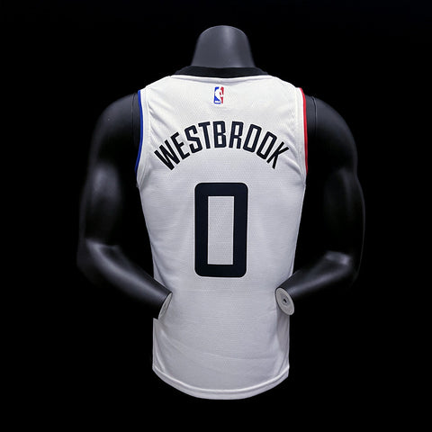 Los Angeles Clippers Westbrook #0 White NBA Jersey
