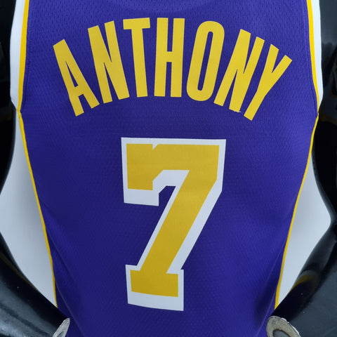 Los Angeles Lakers Anthony #7 Jordan Purple NBA Jersey Jordan Purple