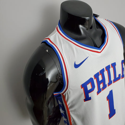 Philadelphia 76ers Harden #1 White NBA Jersey V-Neck