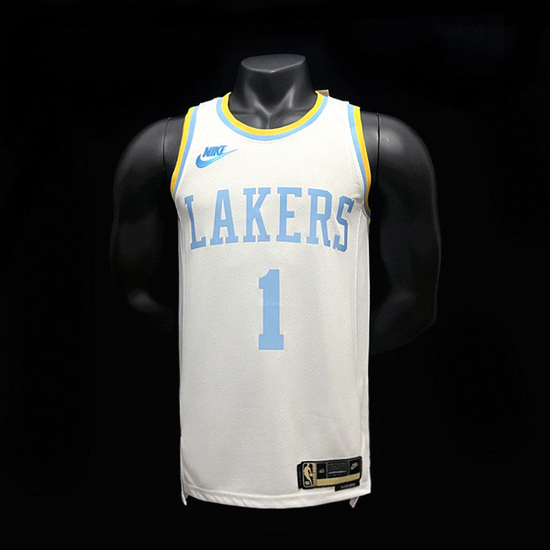 Los Angeles Lakers Russell #1 White NBA Jersey 2022-23