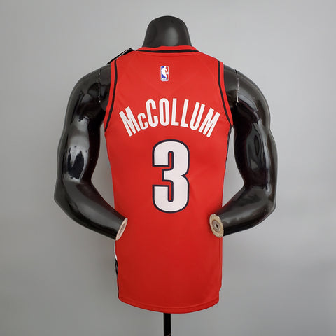 Maglia Portland McCollum #3 Red NBA Jersey Trail Blazers