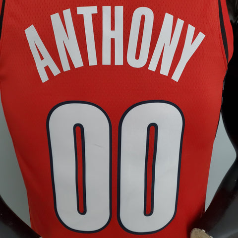 Maglia Portland Anthony #00  Red NBA Jersey Trailblazer