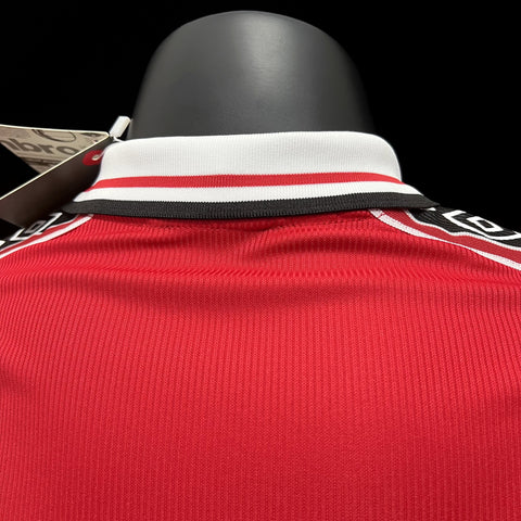 Manchester United Retro Home Football Soccer Long Sleeve Jersey 1998-99