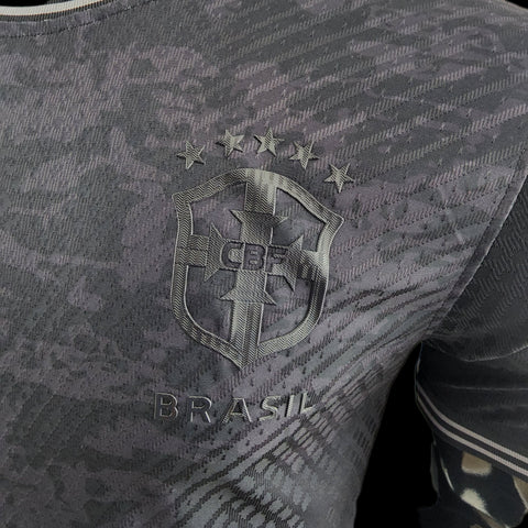 Brazil Special Edition Black Soccer Football Jersey 2023 [Player Version]