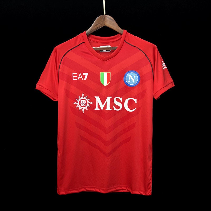 Napoli Red Goalie Shirt Football Jersey Kit 2023/24