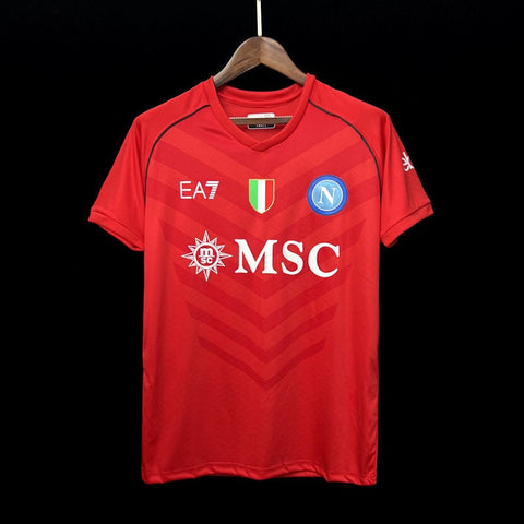 Napoli Red Goalie Shirt Football Jersey Kit 2023/24