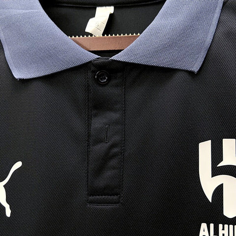 Al Hilal Polo Black Soccer Football Jersey 2023-24