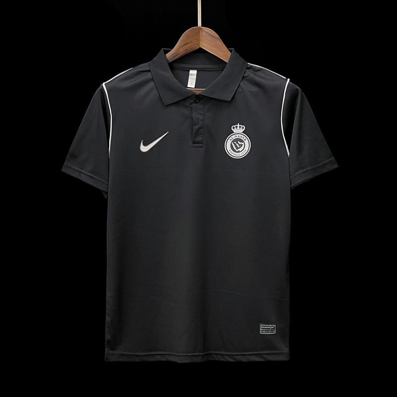 Al Nassr Polo Black Soccer Football Jersey 2023-24