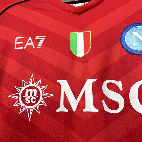 Napoli Red Goalie Shirt Football Jersey Kit 2023/24